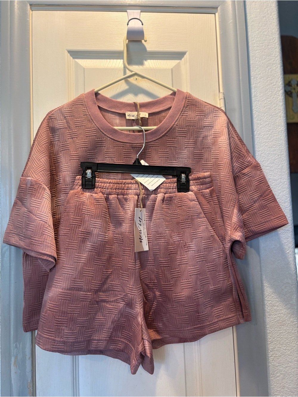 Cozy Textured Pink Women's Shorts